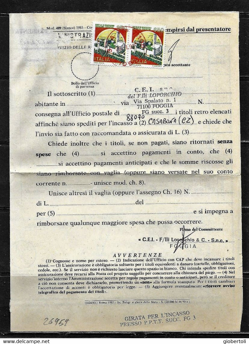 Italia/Italy/Italie: Lotto Di 6 Documenti Postali, Lot Of 6 Postal Documents. Loto Di 6 Documents Postaux - Lotti E Collezioni