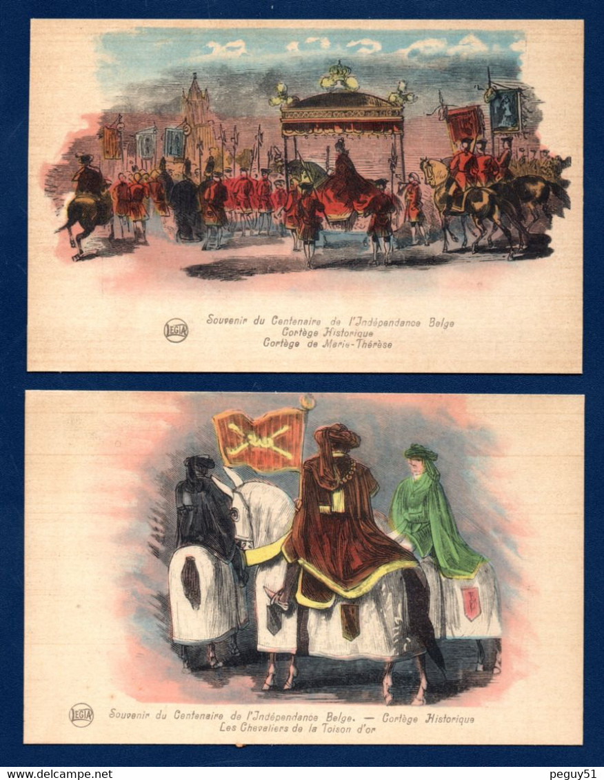 Souvenir Du Centenaire De L'Indépendance Belge. Cortège Historique. Lot De 10 Cartes. Voir Descriptions - Festivals, Events