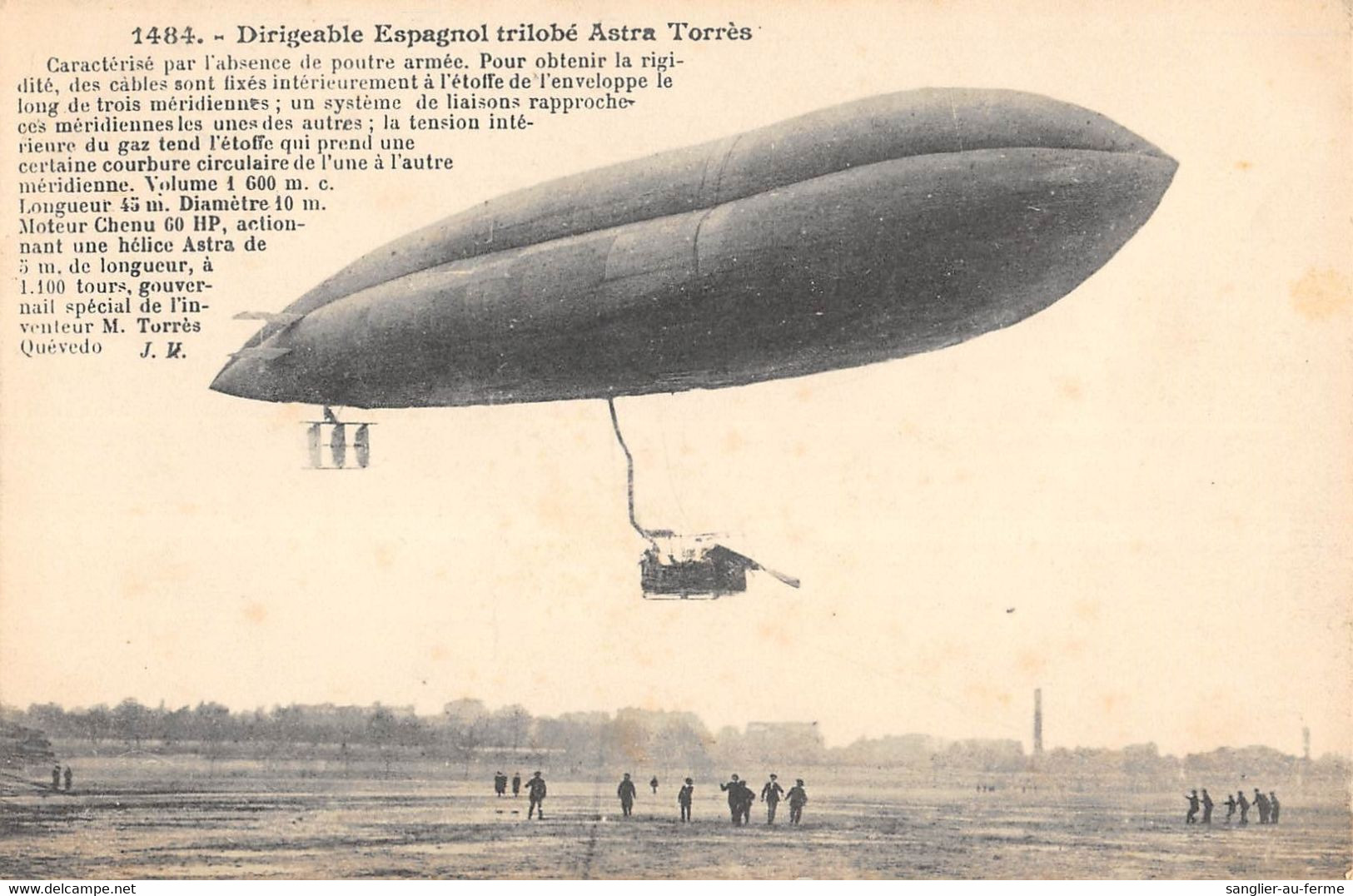 CPA AVIATION LE DIRIGEABLE ESPAGNOL TRILOBE ASTRA TORRES - Zeppeline