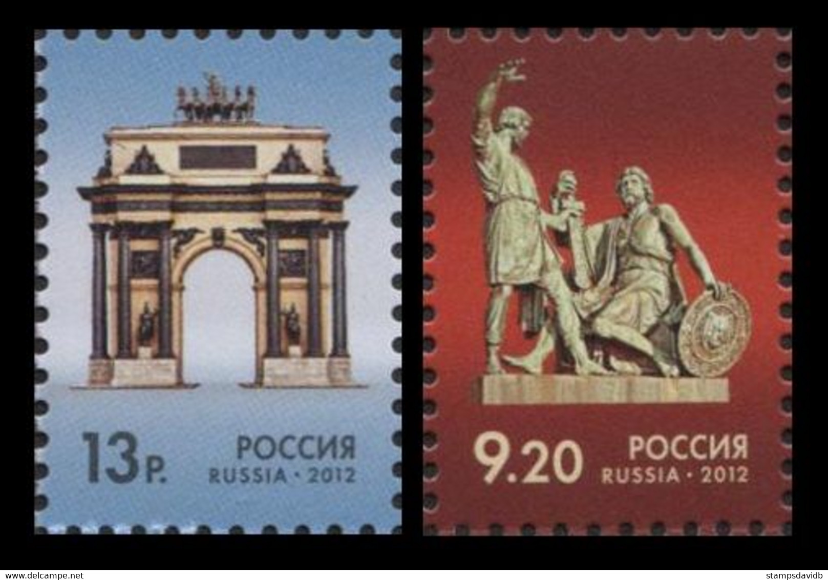 2012 Russia 1829-1830 Triumphal Gates/Monument To K. Minin And D. Pozharsky In Moscow 2,50 € - Unused Stamps