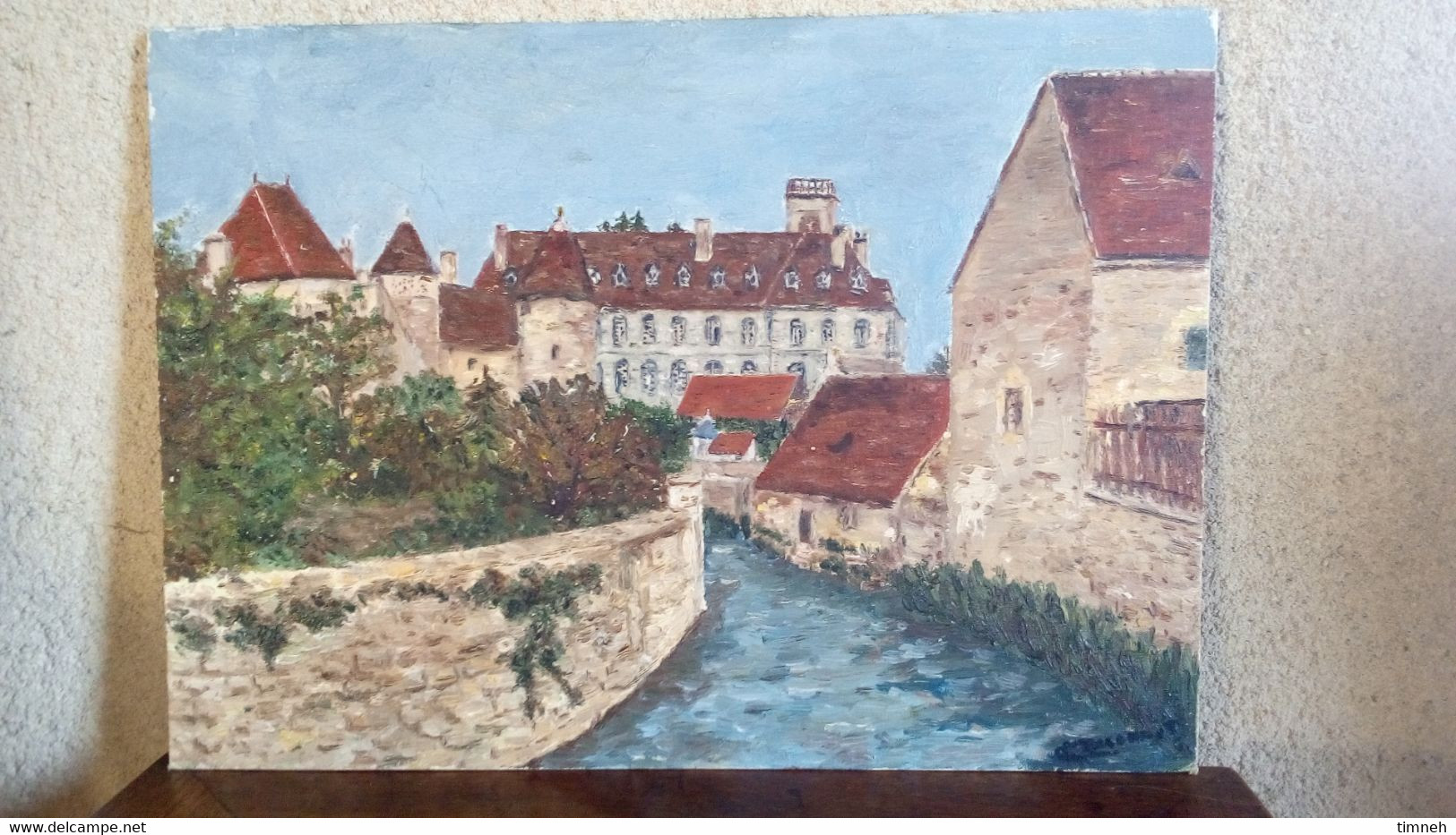 CORBIGNY - ABBAYE SAINT LEONARD - signé - 1924 - 46cmx33cm - HUILE toile & carton sans cadre ENCADREMENT GUYONNET NEVERS