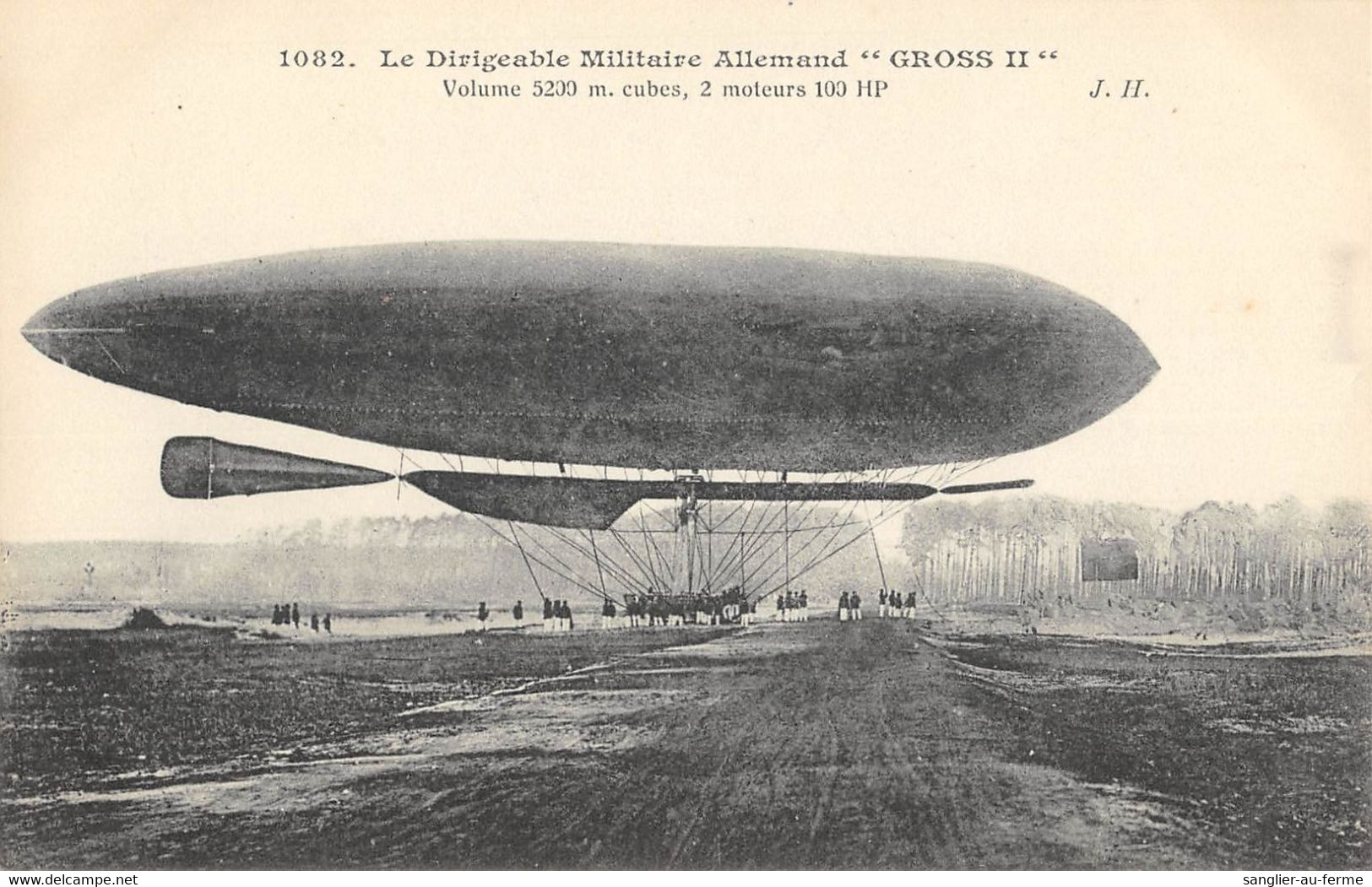 CPA AVIATION LE LE DIRIGEABLE ALLEMAND PARSEVAL PRIS AU DEPART (cliché Rare - Airships