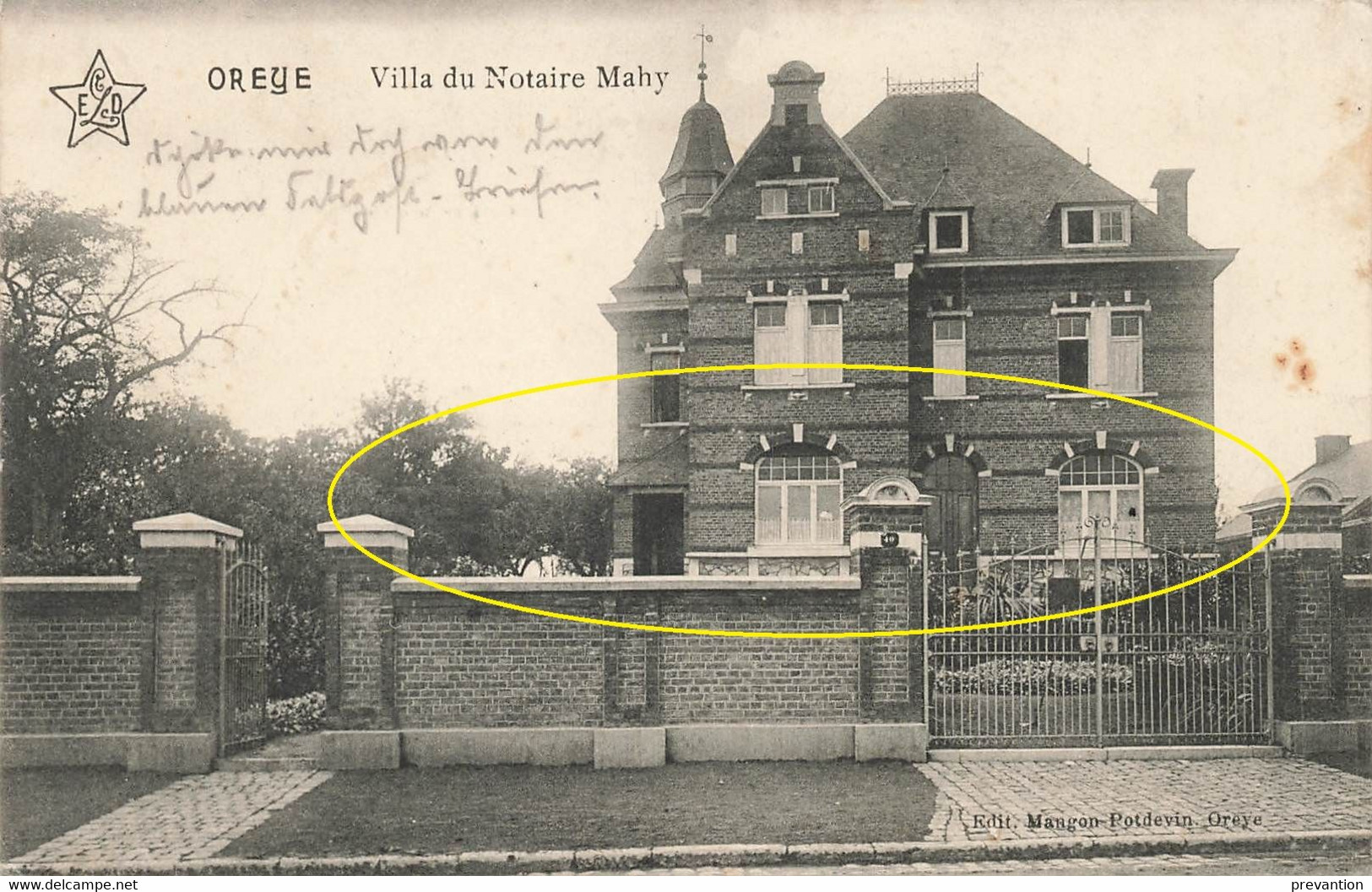 OREYE - Villa Du Notaire Mahy - Carte Circulé Sous L'occupation Allemande - Oreye