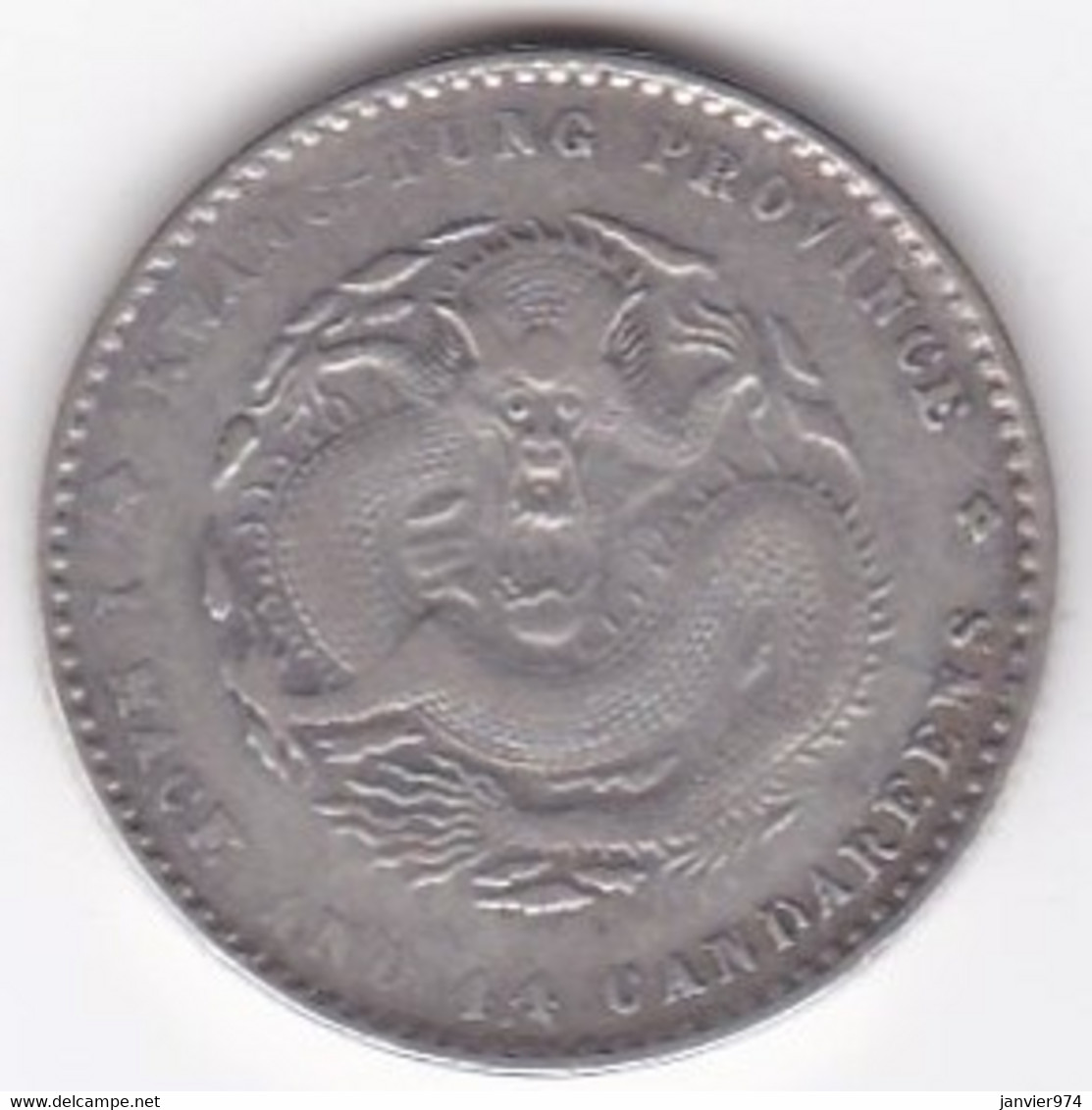 Chine Kwangtung Province. 20 Cents ND 1890 – 1908, En Argent Y# 201 - Chine