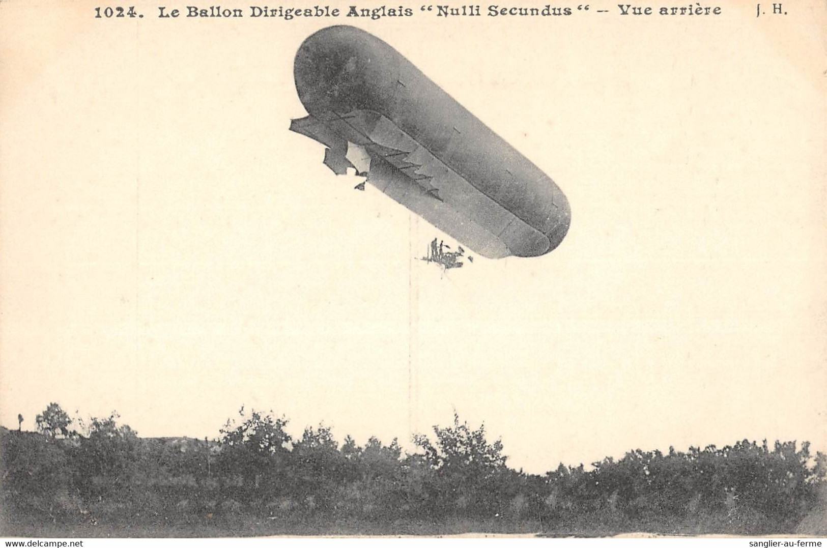 CPA AVIATION LE BALLON DIRIGEABLE ANGLAIS NULLI SECUNDUS VUE ARRIERE - Zeppeline