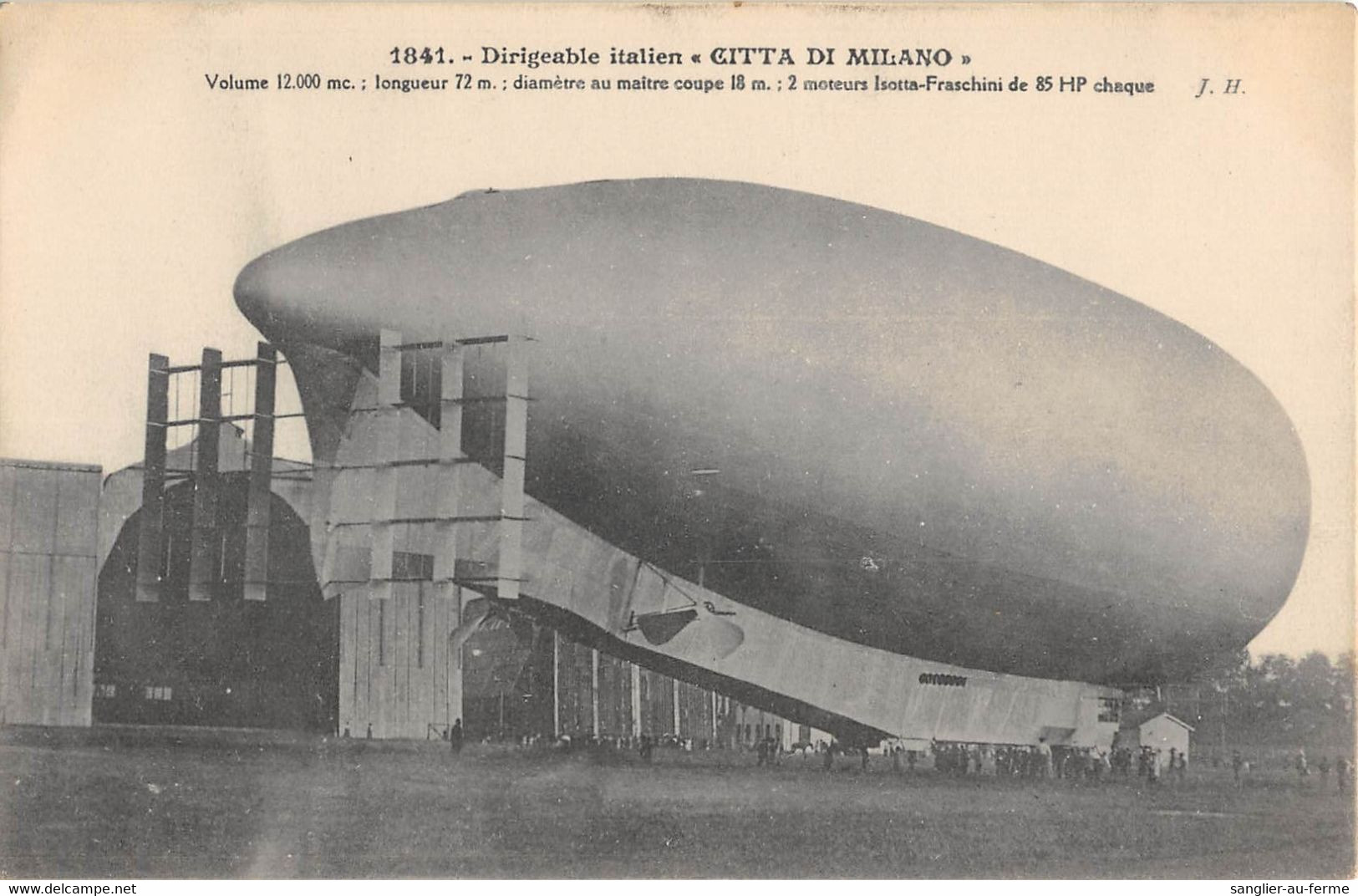 CPA AVIATION LE DIRIGEABLE ITALIEN CITTA DU MILANO - Airships