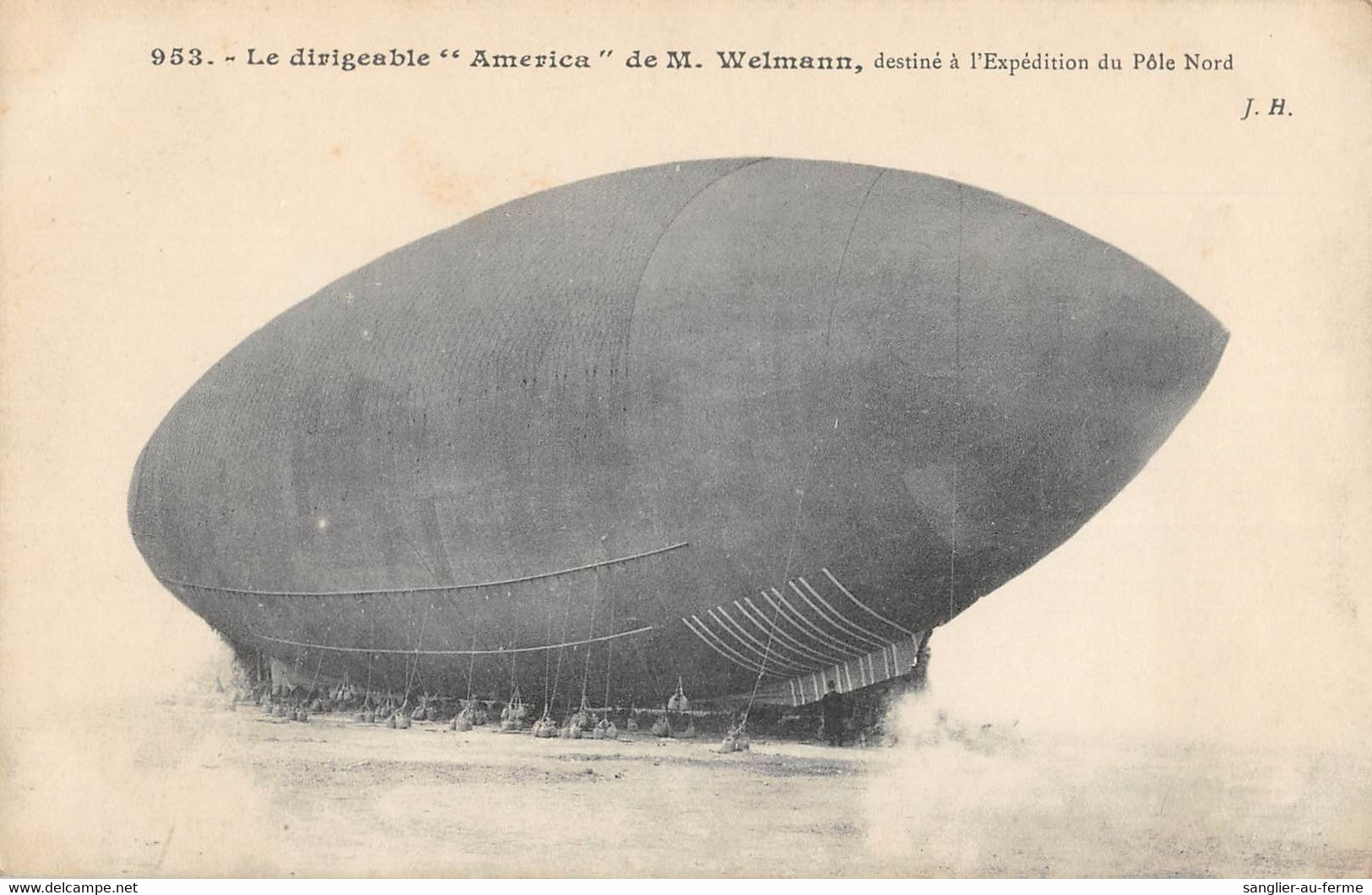 CPA AVIATION LE DIRIGEABLE AMERICA DE M.WELMANN DESTINE A L'EXPEDITION DU POLE NORD - Zeppeline