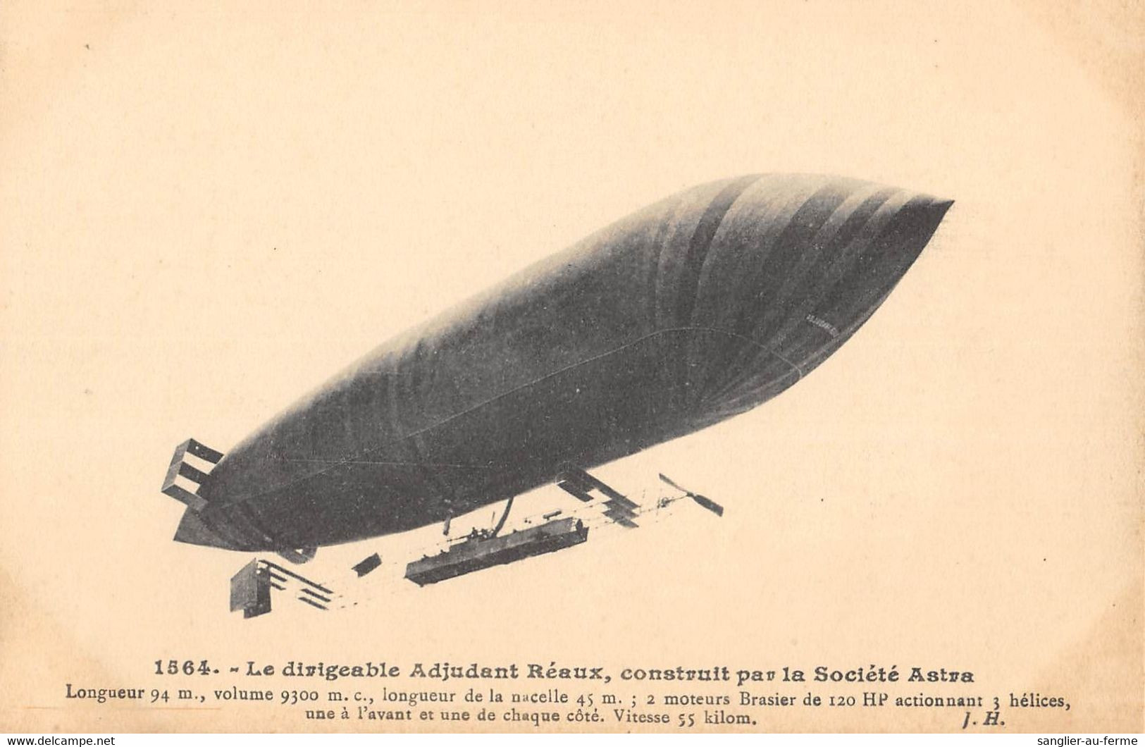 CPA AVIATION LE DIRIGEABLE ADJUDANT REAUX CONSTRUIT PAR LA SOCIETE ASTRA - Airships