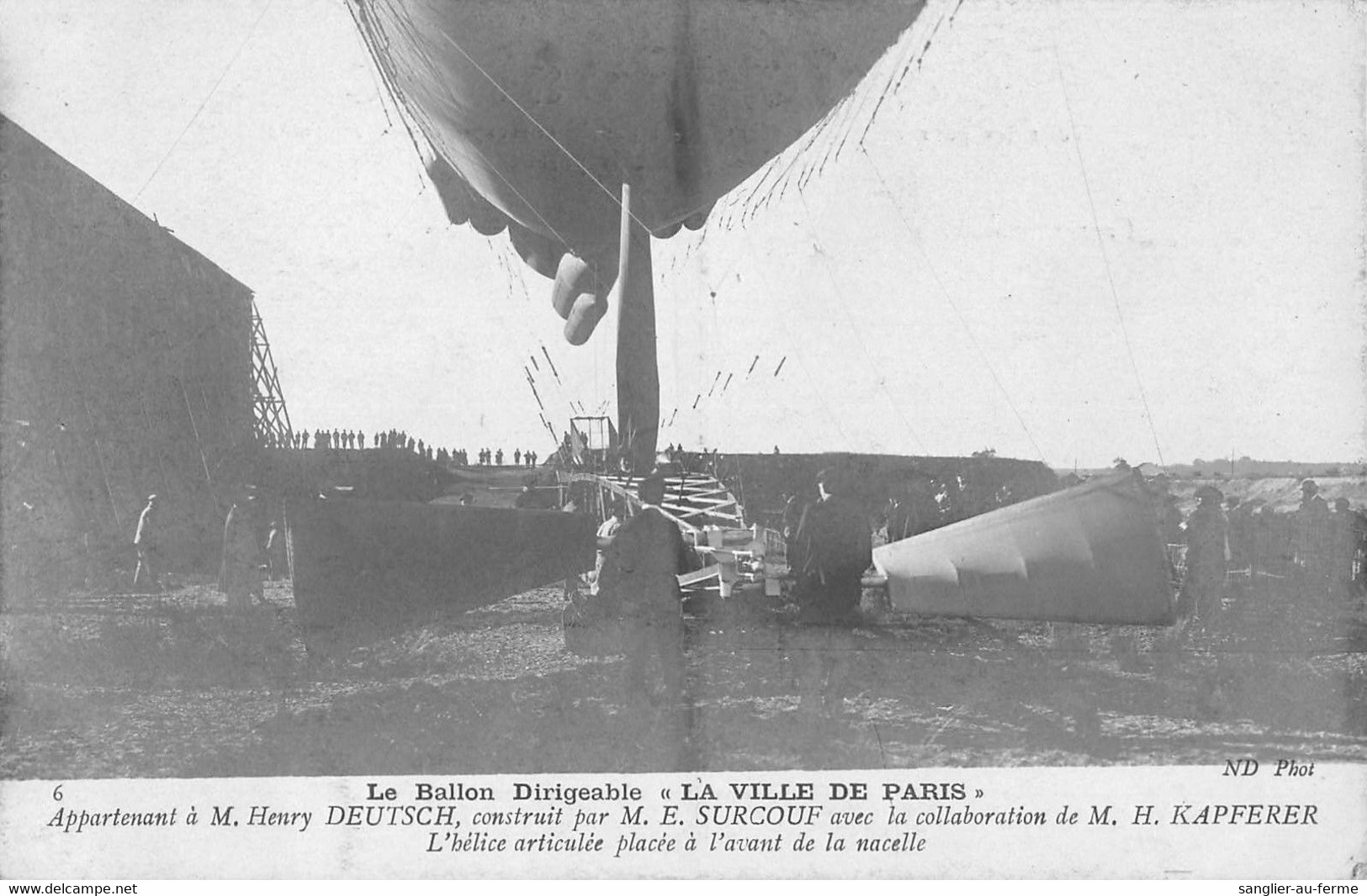 CPA AVIATION LE BALLON DIRIGEABLE VILLE DE PARIS APPARTENANT A M.HENRY DEUTSCH - Zeppeline