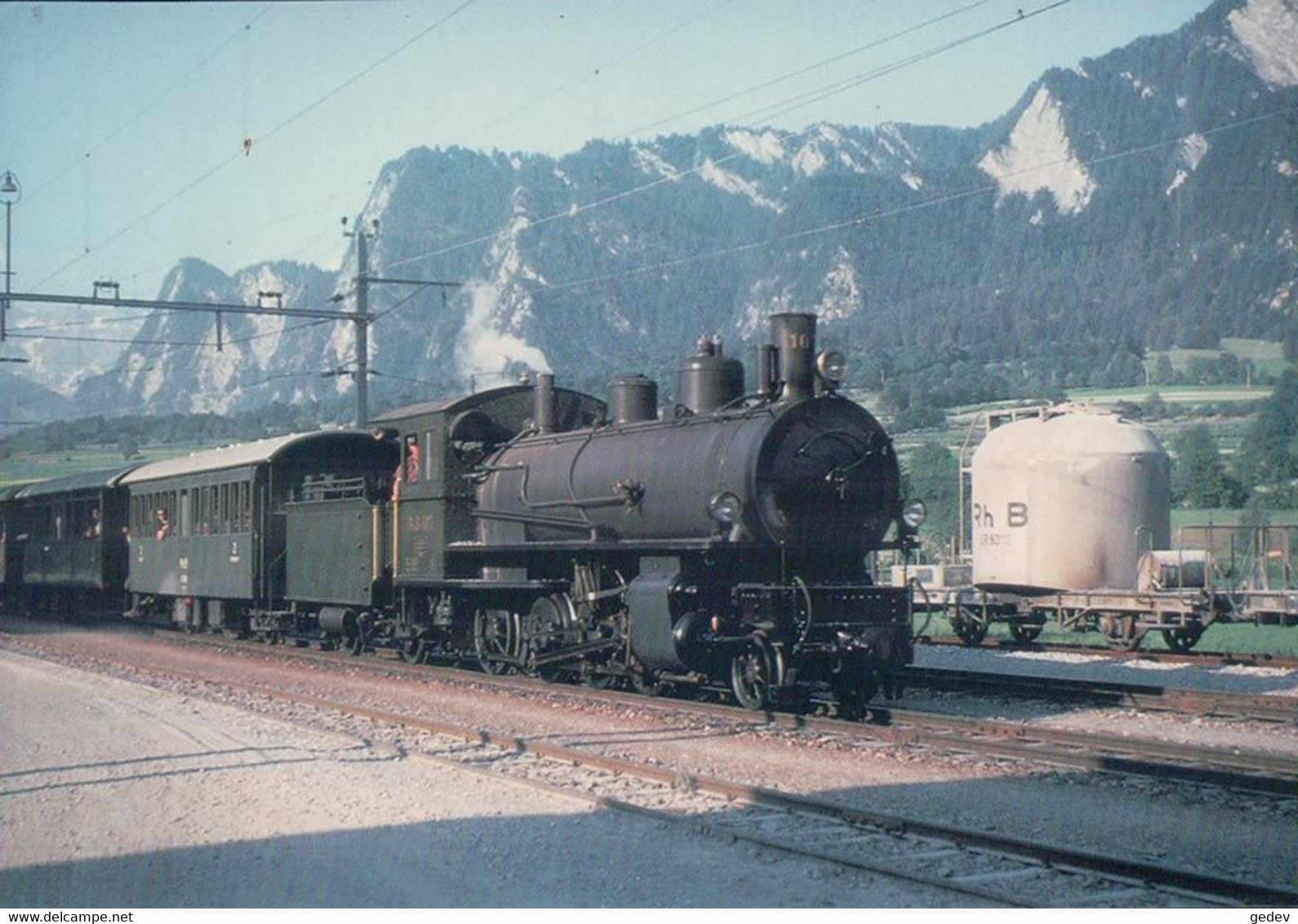 Chemins De Fer Rhétiques, Train à Vapeur à Untervaz, Photo 1966 BVA RhB 116.2 - Vaz/Obervaz