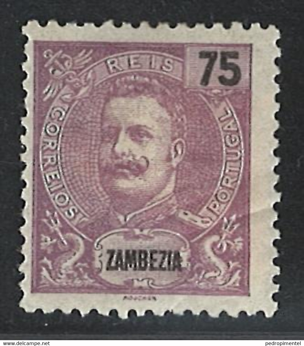 Portugal Zambezia Mozambique 1903 "D. Carlos I" 75r Condition MH #50 - Zambèze