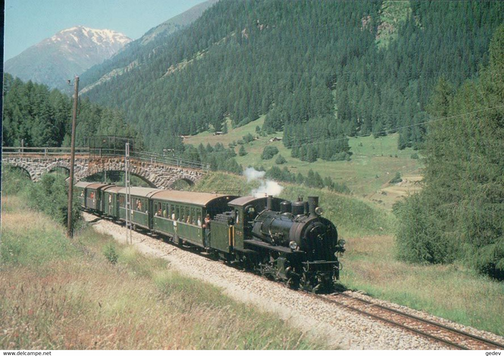 Chemins De Fer Rhétiques, Train à Vapeur Entre Carolina Et Zernez, Photo 1977 BVA RhB 124.6 - Zernez