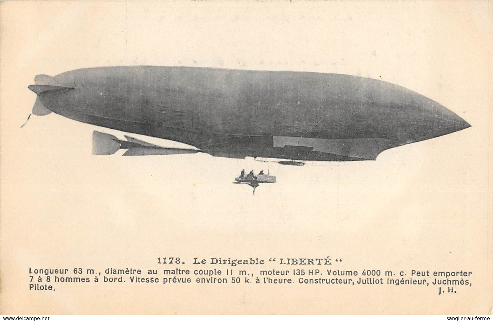 CPA AVIATION LE DIRIGEABLE LIBERTE - Airships