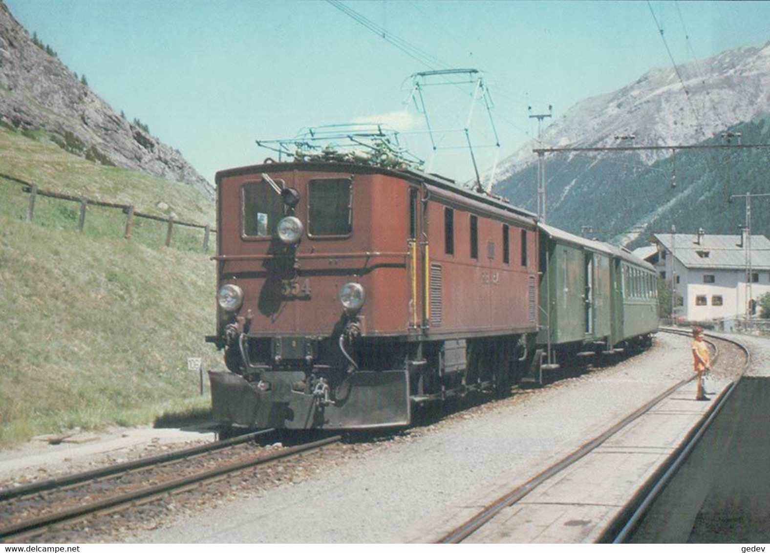 Chemins De Fer Rhétiques, Train à S-Chanf, Photo 1970 BVA RhB 124.5 - S-chanf