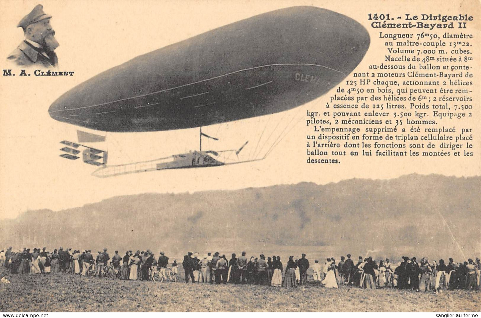CPA AVIATION LE DIRIGEABLE CLEMENT BAYARD II - Zeppeline