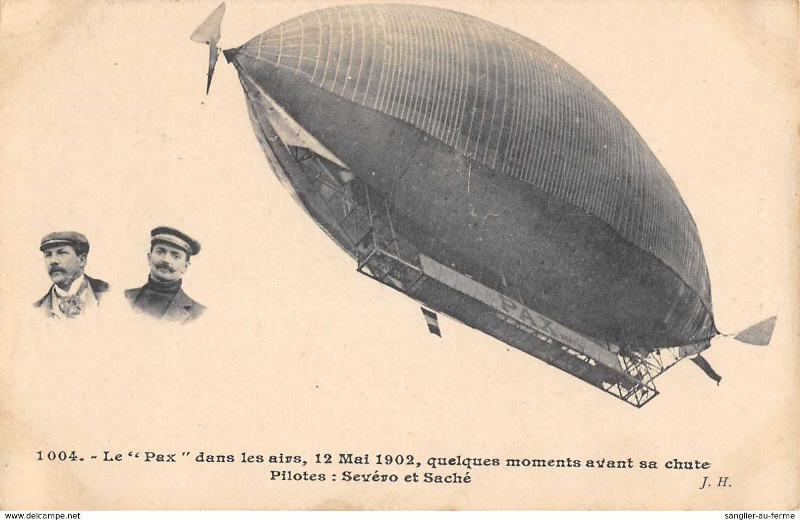 CPA AVIATION LE PAX DANS LES AIRS 12 MAI 1902 QUELQUES MOMENTS AVANT SA CHUTE PILOTES SEVERO ET SACHE - Zeppeline