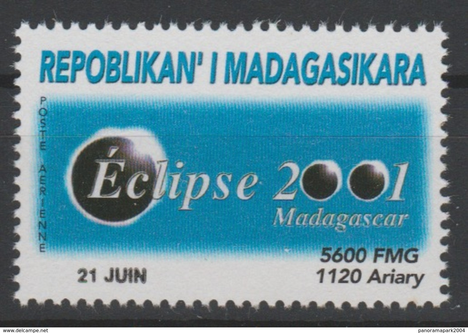 Madagascar Madagaskar 2001 Mi. 2579 Eclipse Totale Sonnenfinsternis MNH - Madagaskar (1960-...)