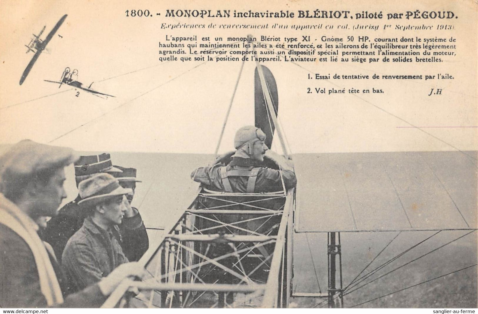 CPA AVIATION MONOPLAN INCHAVIRABLE BLERIOT PILOTE PAR PEGOUD - ....-1914: Voorlopers