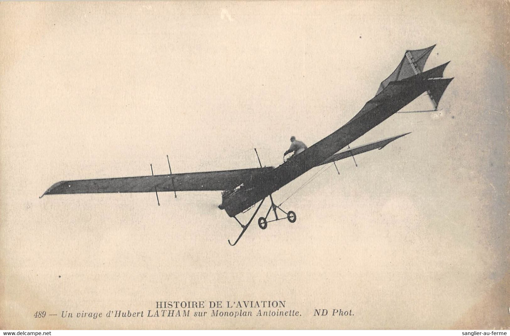 CPA AVIATION HISTOIRE DE L'AVIATION UN VIRAGE D'HUBERT LATHAM SUR MONOPLAN ANTOINETTE - ....-1914: Precursores