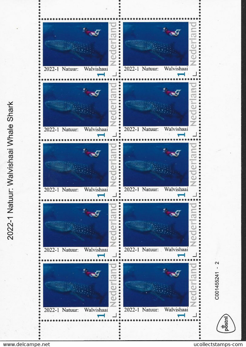 Nederland  2022-1  Walvishaai  Whale Shark    Sheetlet     Postfris/mnh/neuf - Nuevos