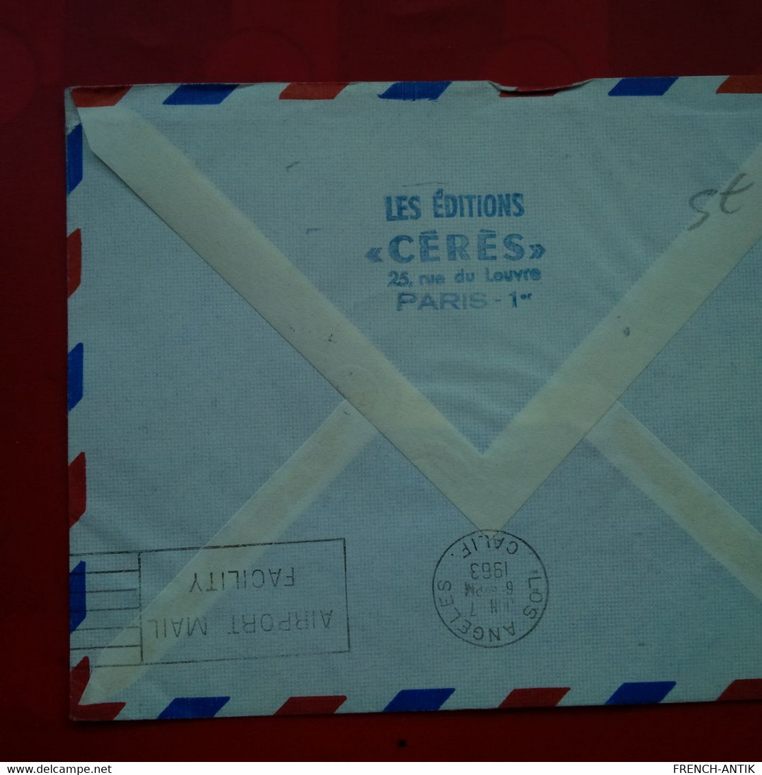 LETTRE 1ERE LIAISON SANS ESCALE PARIS LOS ANGELES 1963 - Covers & Documents