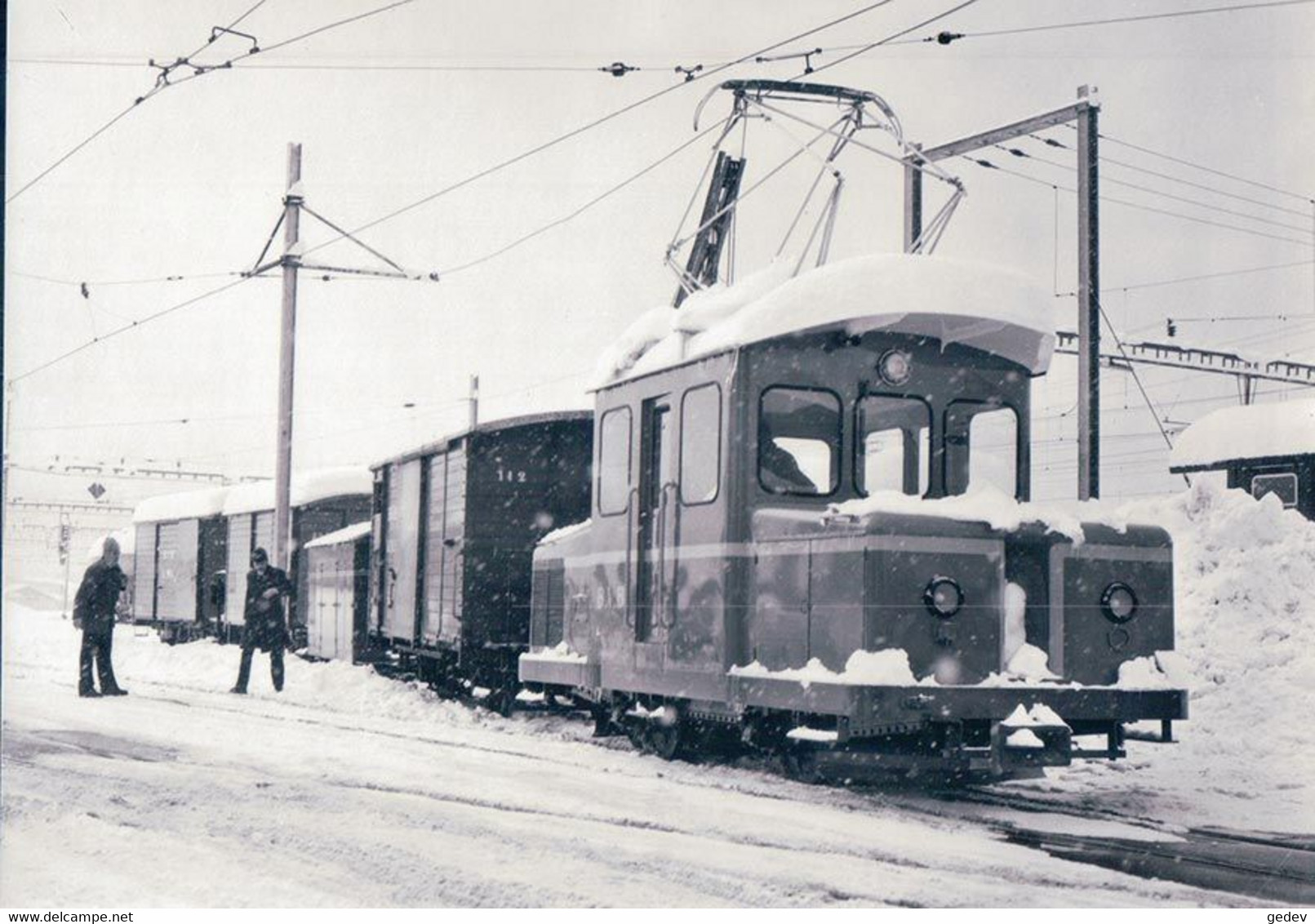 Chemin De Fer Suisse Bex-Villars-Bretaye, Train à Bex Sous La Neige, Photo 1985, BVA BVB 159.1 - Villars-les-Moines