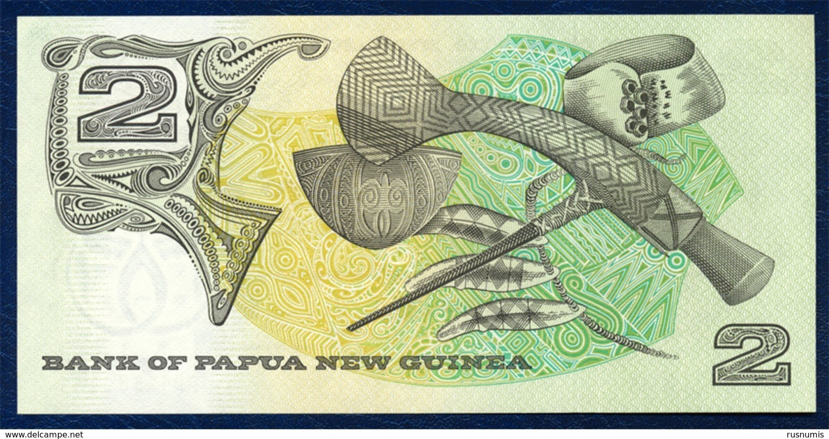 PAPUA NEW GUINEA 2 KINA P-5a SIGNATURES: ToRobert + Morauta 1981 - 1987 UNC - Papua New Guinea