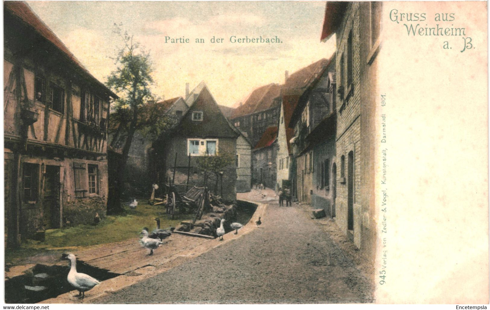 CPA - Carte Postale Germany- Weinheim- Gruss Aus  Weinheim Partie An Der Gerberbach   Début 1900  VM44524+ - Weinheim