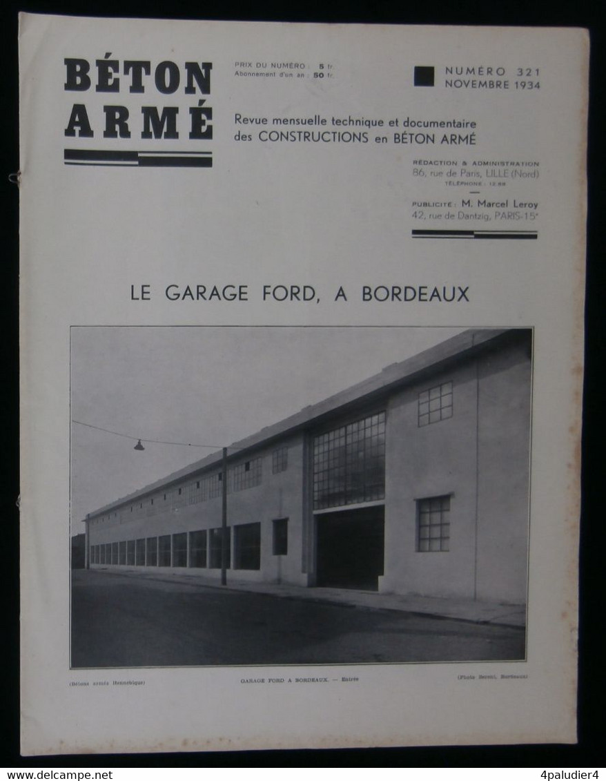 ( Architecture Gironde Automobile  ) LE GARAGE FORD A BORDEAUX 1934 - Kunst