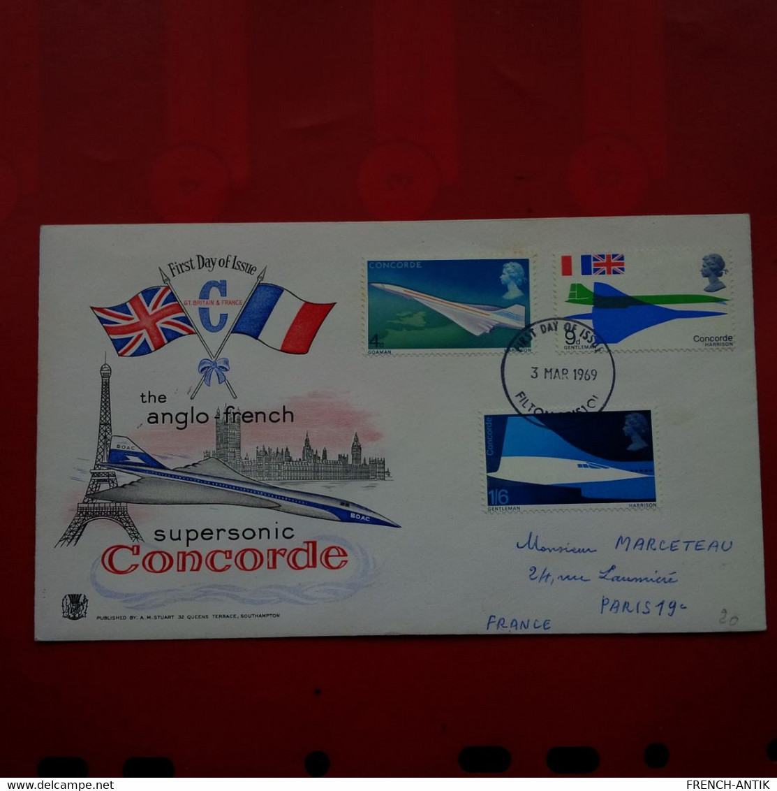 LETTRE FIRST DAY OF ISSUE THE ANGLO FRENCH SUPERSONIC CONCORDE - Briefe U. Dokumente