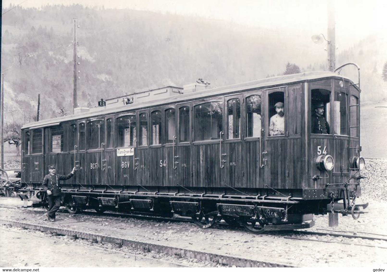 Chemin De Fer Suisse Bex-Villars-Bretaye, Train à Bévieux, Photo 1908 Retirage, BVA BVB 58.4 - Villars-les-Moines