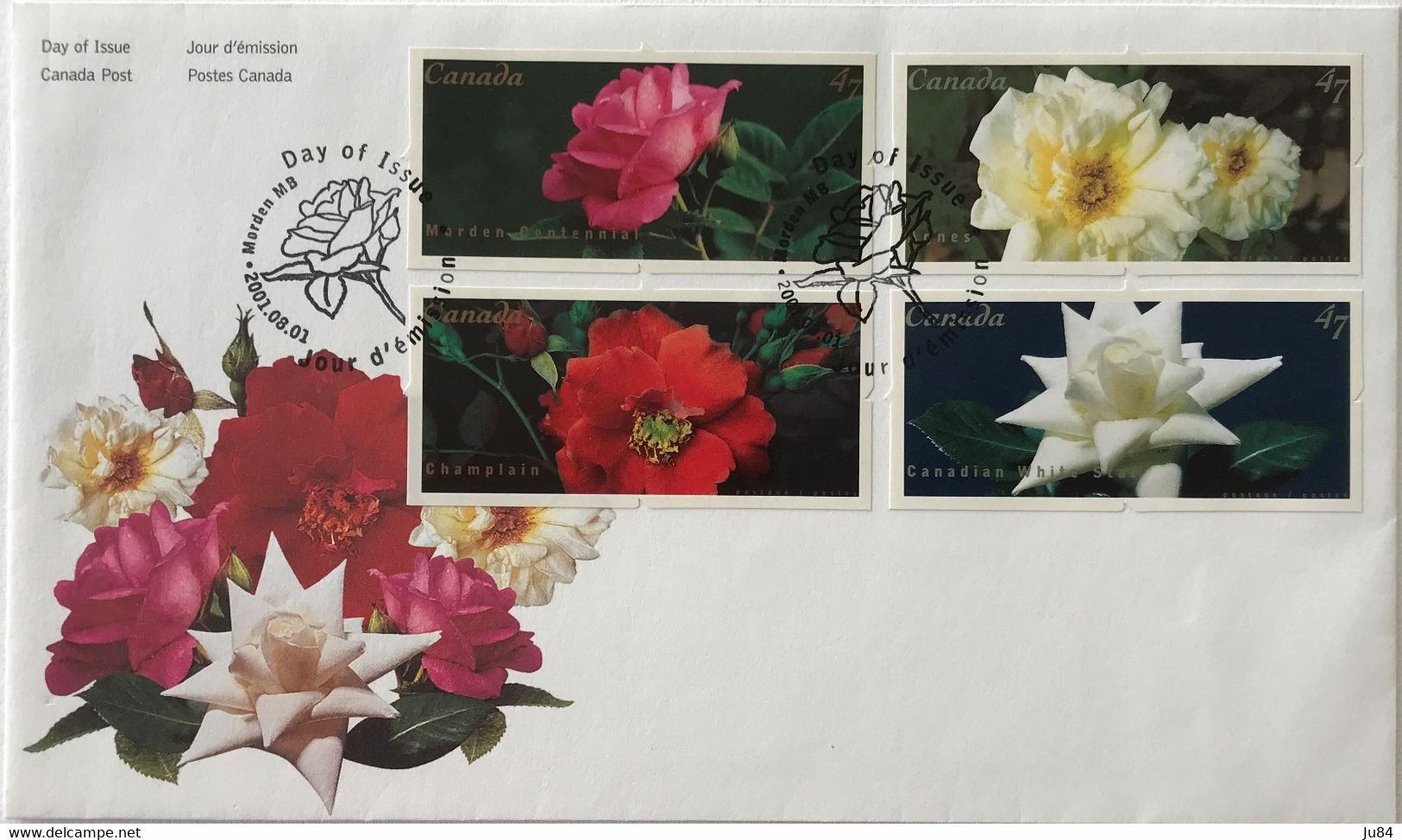 Canada - Manitoba - Morden - FDC - Roses - 08 Janvier 2001 - 2001-2010