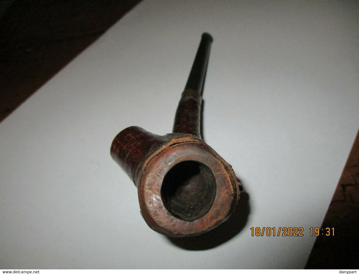 TRES RARE PIPE ANCIENNE EN BOIS SCULPTE PEINT XIX° SOLDAT D'EMPIRE GROGNARD ? OU TRAVAIL DE POILU WW1 ? - Sonstige & Ohne Zuordnung