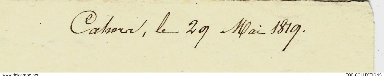 1819  Cahors => ST LAURENT De La Varnède NOMINATION ARMEE  M DE LA GUERRE Th. De Saint Laurent  Etat Major V.HIST. - Historische Documenten