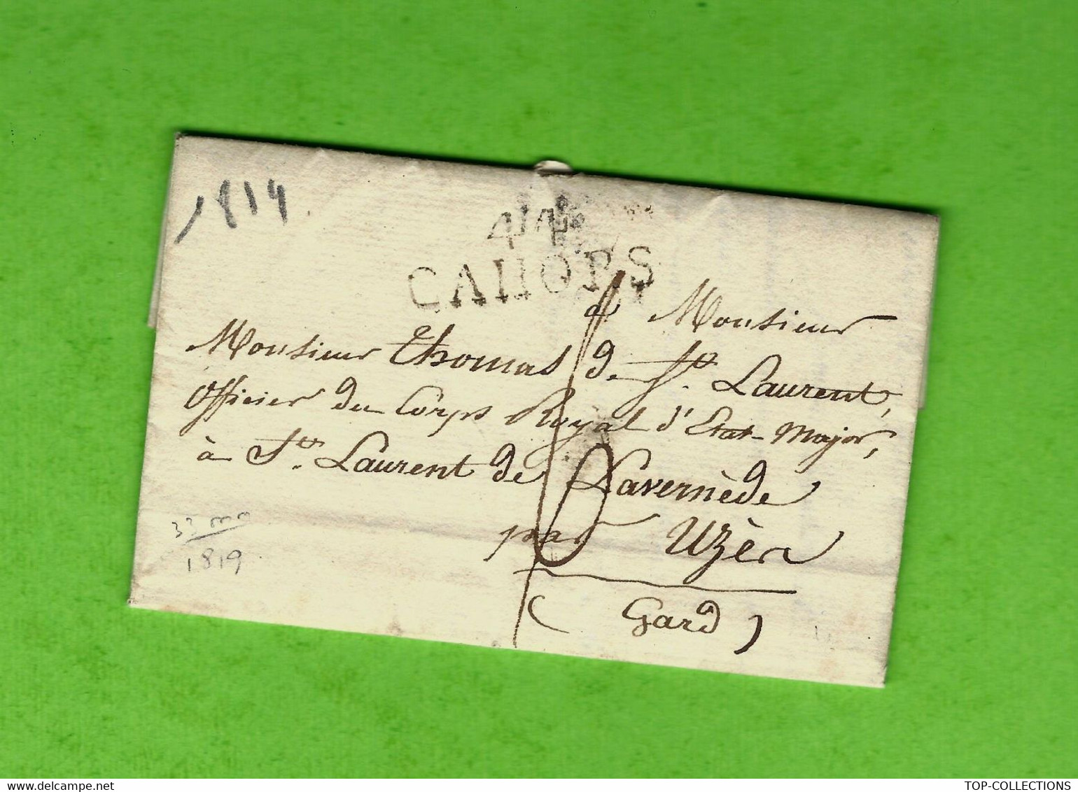 1819  Cahors => ST LAURENT De La Varnède NOMINATION ARMEE  M DE LA GUERRE Th. De Saint Laurent  Etat Major V.HIST. - Documents Historiques