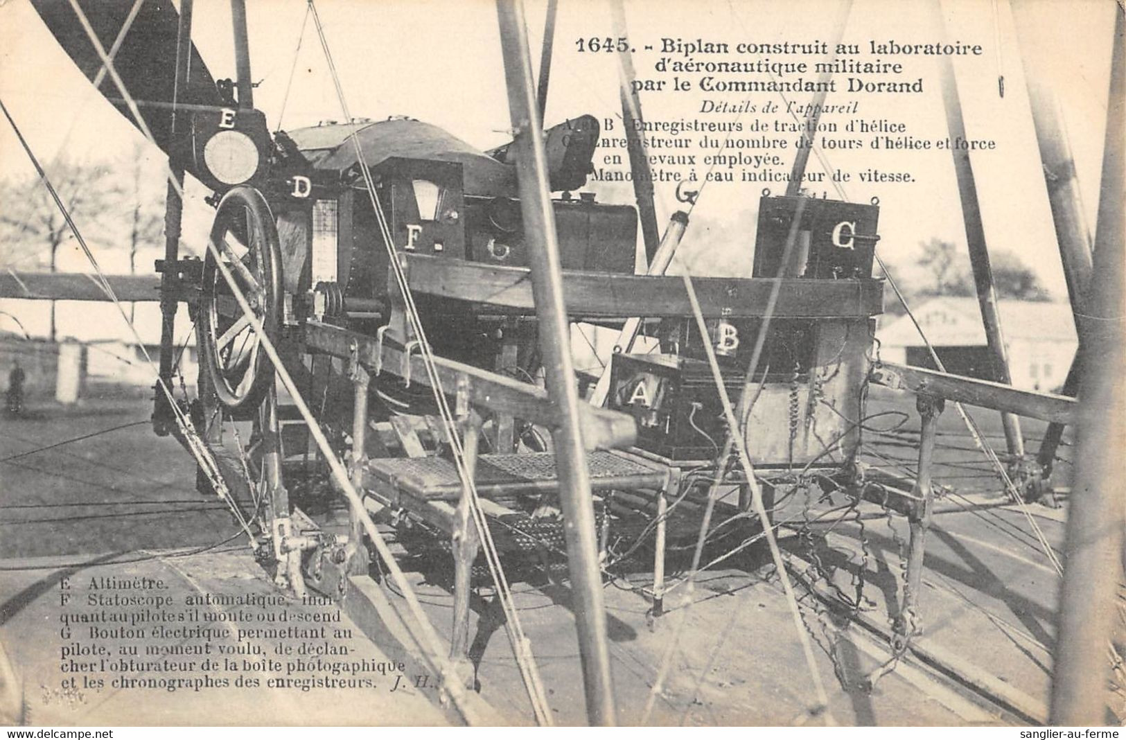 CPA AVIATION BIPLAN CONSTRUIT AU LABORATOIRE D'AERONAUTIQUE MILITAIRE PAR LE COMMANDANT DORAND - ....-1914: Precursori