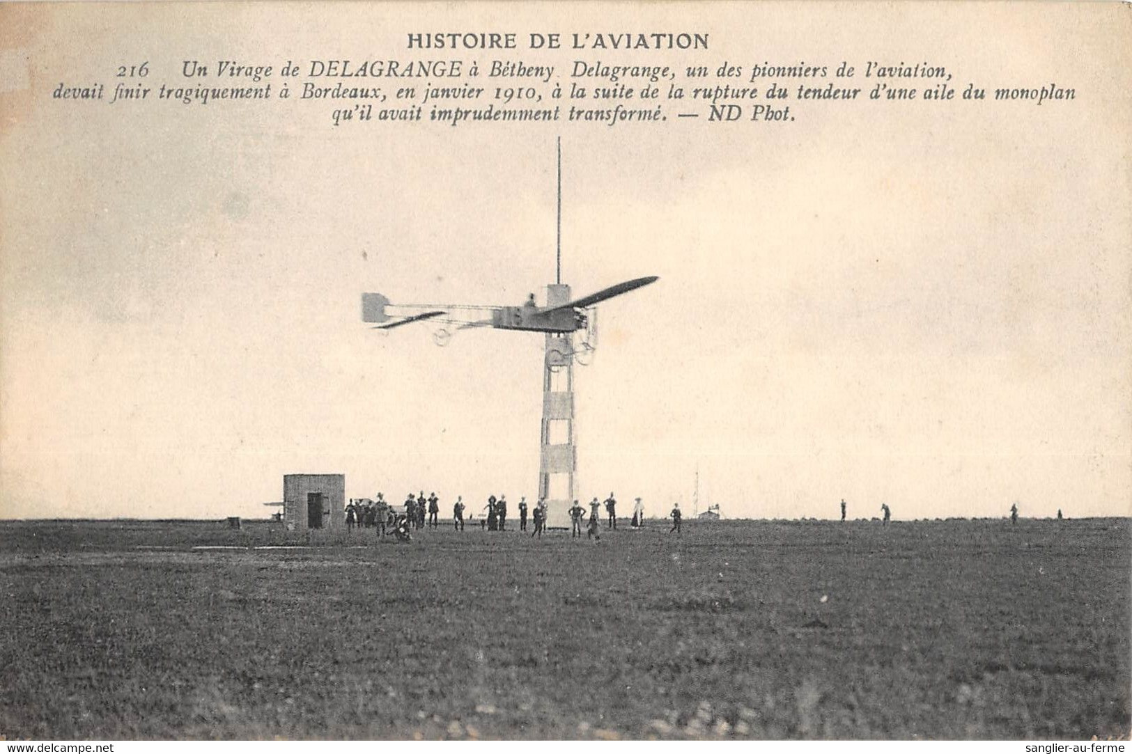 CPA AVIATION HISTOIRE DE L'AVIATION UN VIRAGE DE DELAGRANGE A BETHENY - ....-1914: Precursors