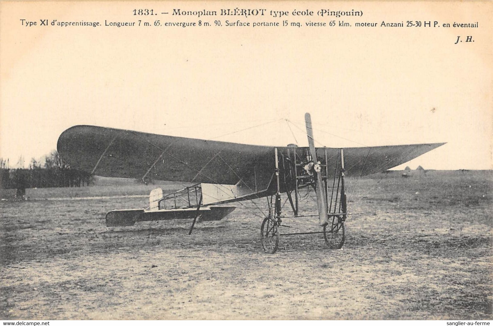 CPA AVIATION MONOPLAN BLERIOT TYPE ECOLE PINGOUIN - ....-1914: Precursors