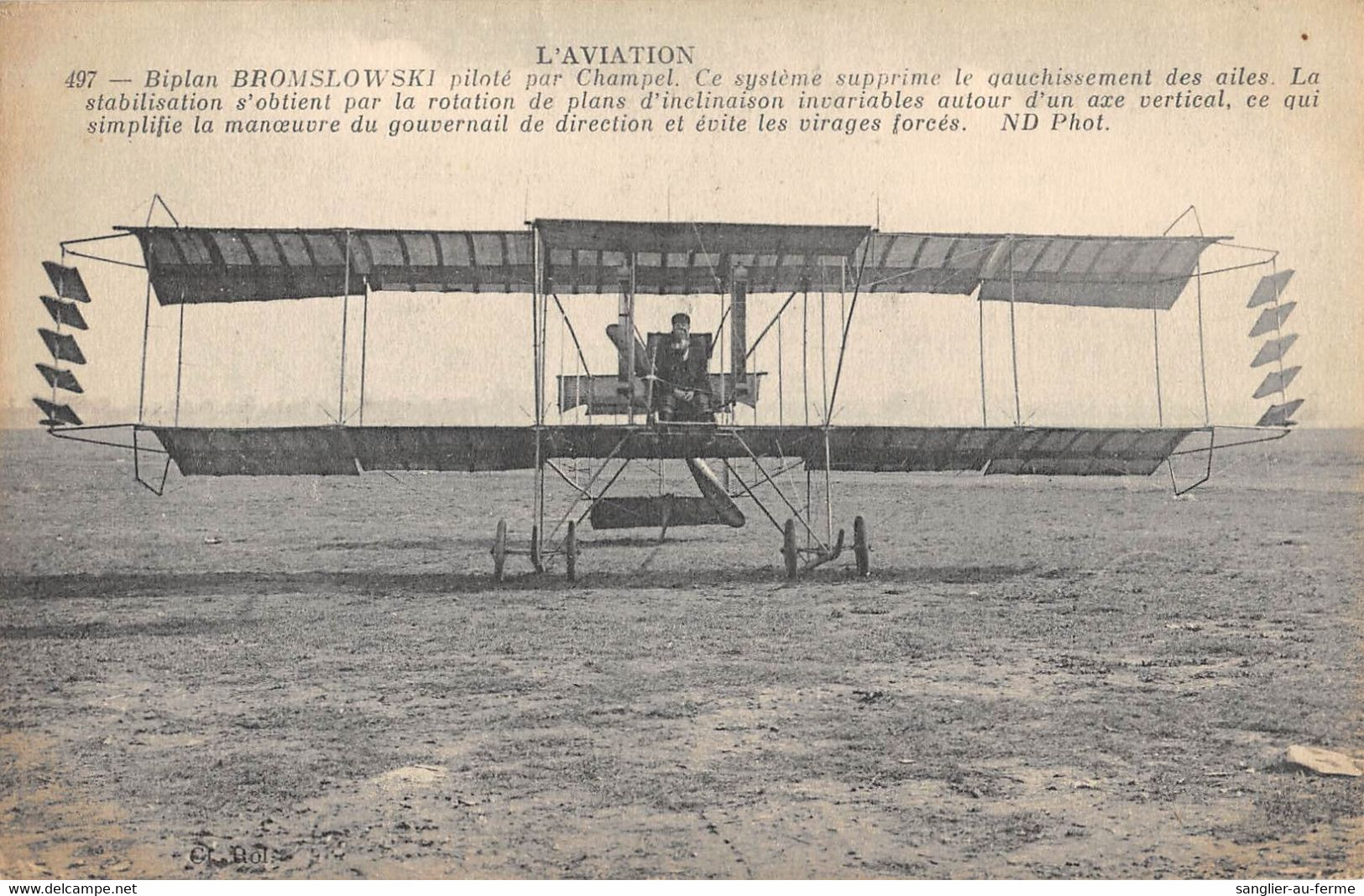 CPA AVIATION L'AVIATION BIPLAN BROMLOWSKI PILOTE PAR CHAMPEL - ....-1914: Précurseurs