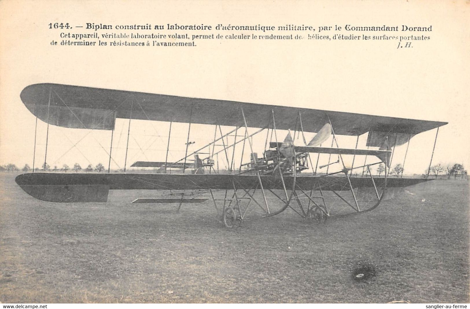 CPA AVIATION BIPLAN CONSTRUIT AU LABORATOIRE D'AERONAUTIQUE MILITAIRE PAR LE COMMANDANT DORAND - ....-1914: Précurseurs