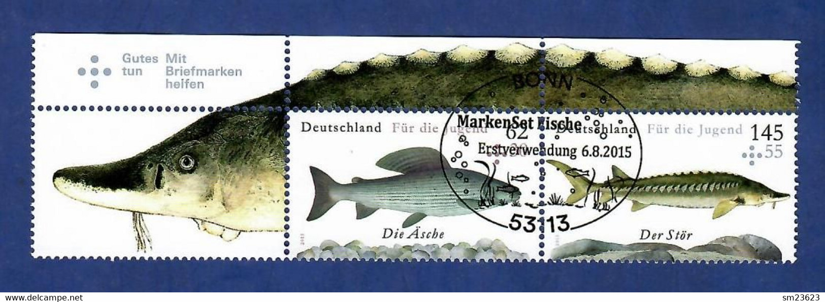 BRD 2015  Mi.Nr. 3169 + 3170 , Süßwasserfische / Die Äsche + Der Stör - Gestempelt / Fine Used / (o) - Gebraucht