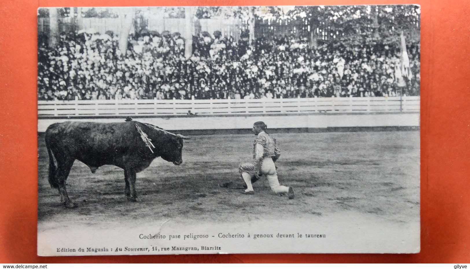 CPA .Cocherito Pase Peligroso - Cocherito à Genoux Devant Le Taureau  (V.1106) - Corrida