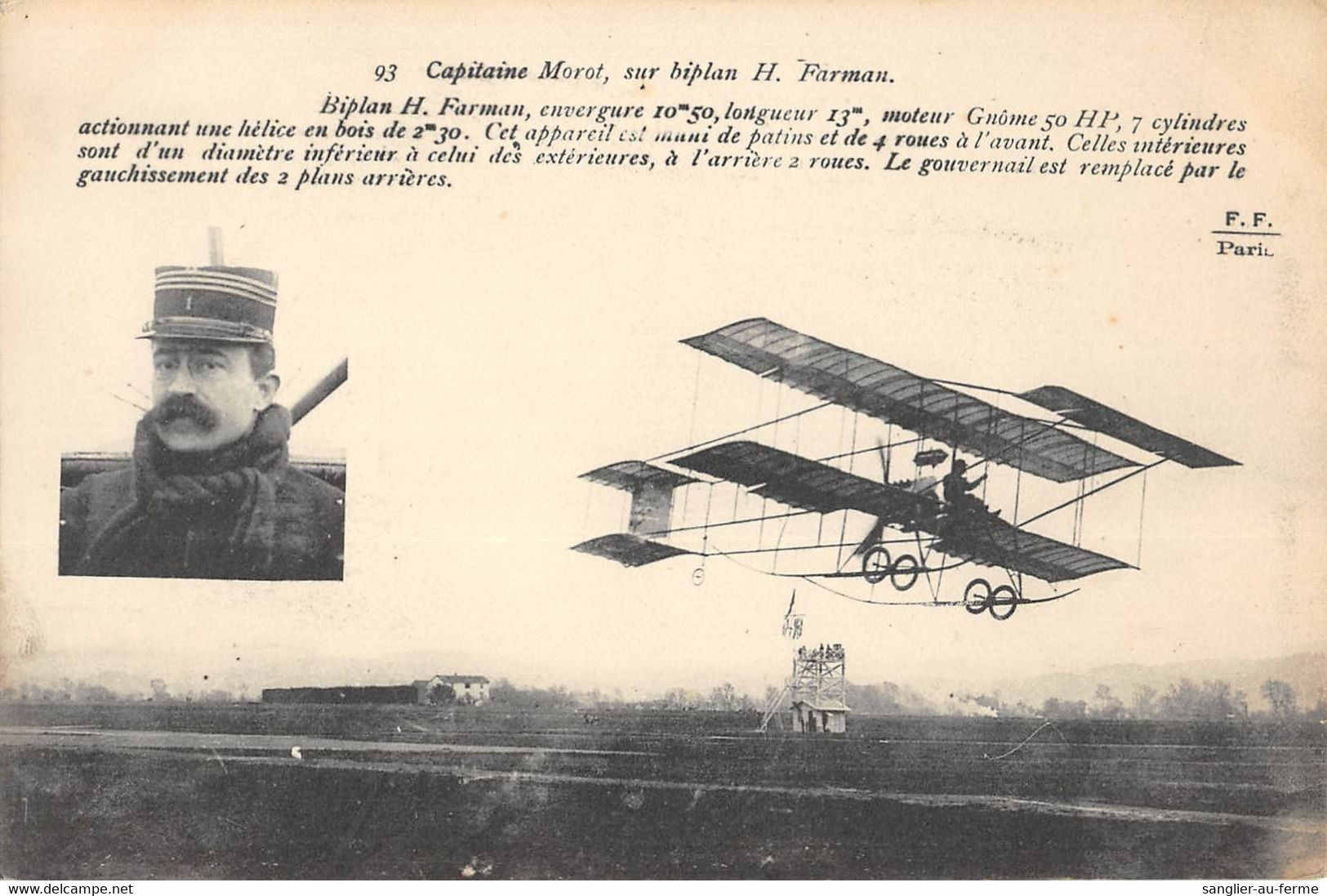 CPA AVIATION CAPITAINE MOROT SUR BIPLAN H.FARMAN - ....-1914: Précurseurs