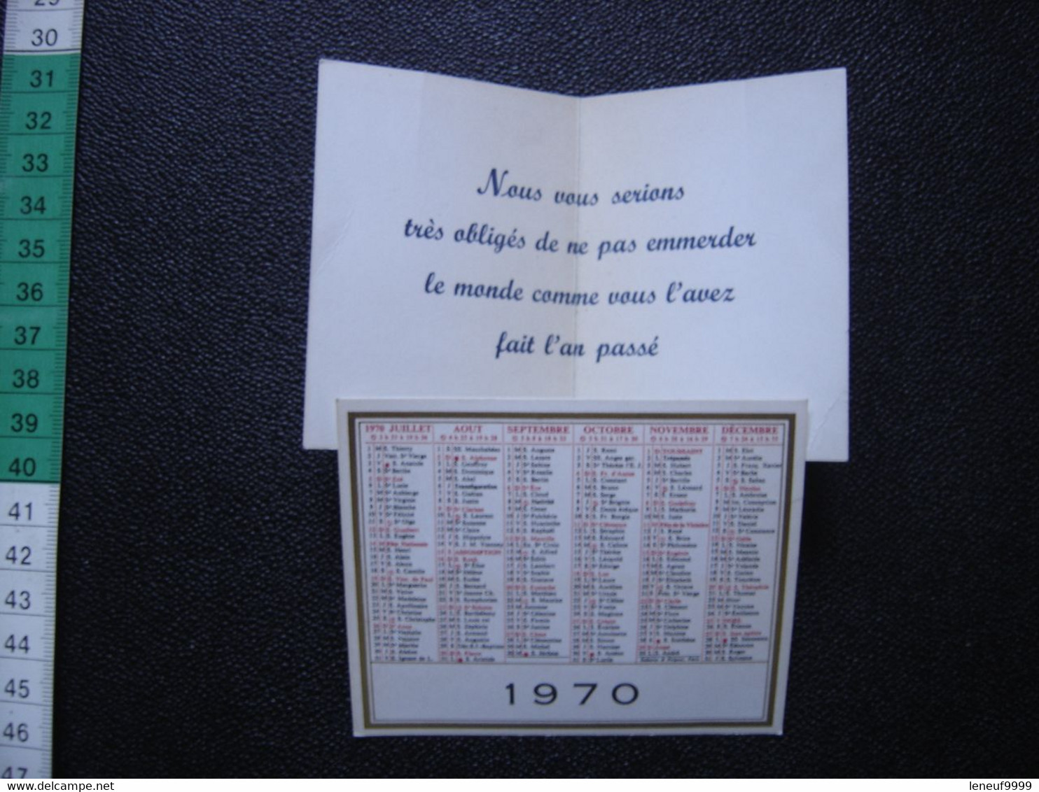 Collector CALENDRIER De Poche 1970 Valable Pour 2026 Carte De Voeux Premonitoire - Petit Format : 1961-70