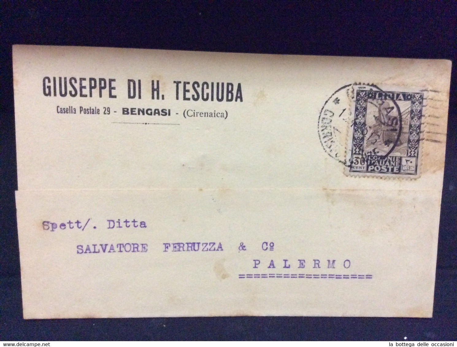 ITALIA Regno COLONIE INTERO POSTALE PRIVATO TESCIUBA BENGASI CINRTAICA - Cirenaica