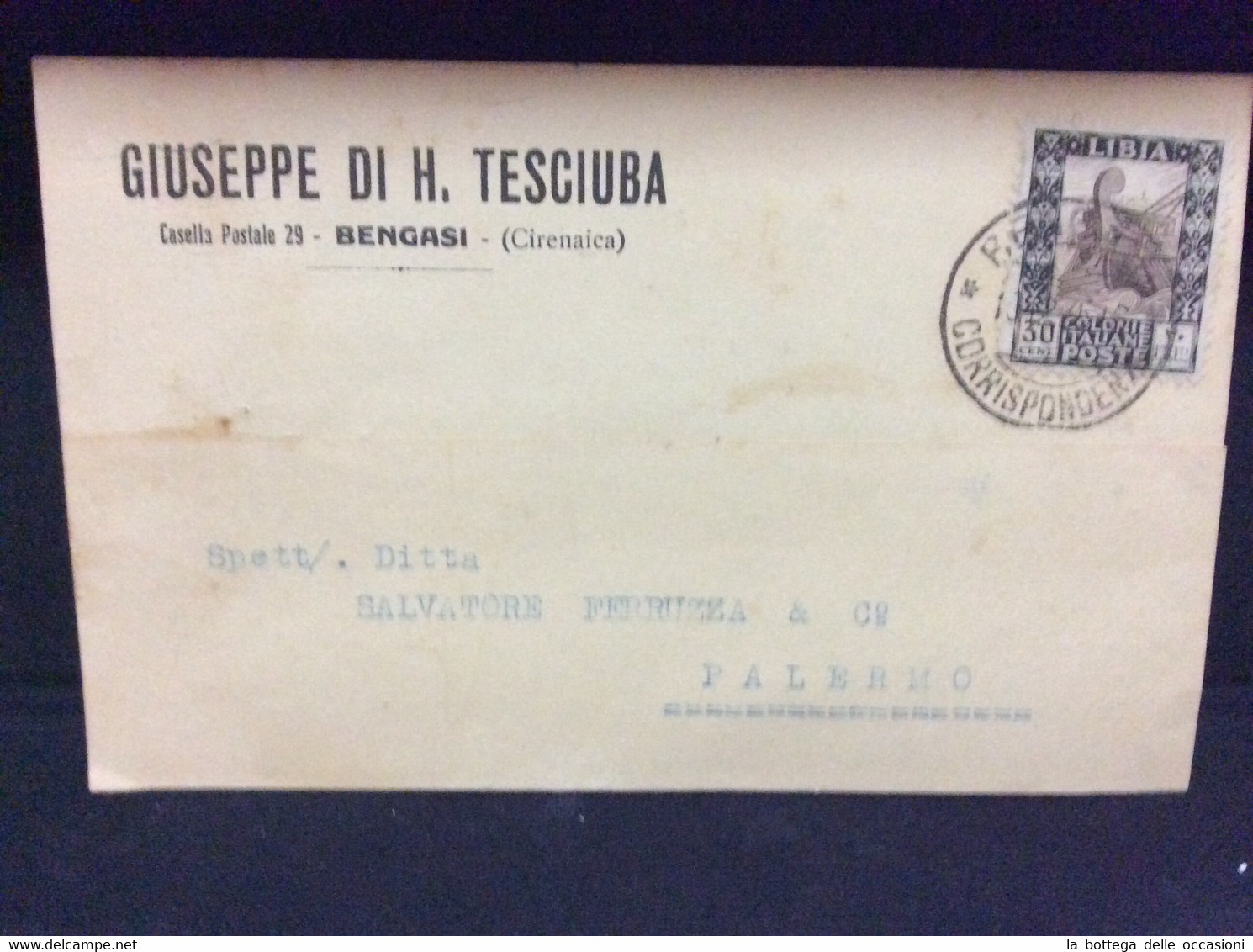 ITALIA Regno COLONIE INTERO POSTALE PRIVATO TESCIUBA BENGASI CINRTAICA - Cirenaica