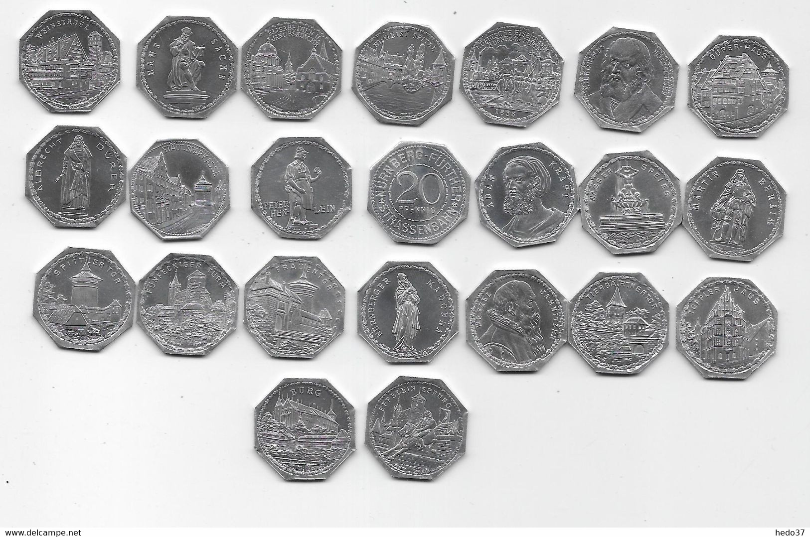 Allemagne - Nürnberg 20 Pfennig - Série De 23 Pièces Neuves - Aluminium - Commémoratives