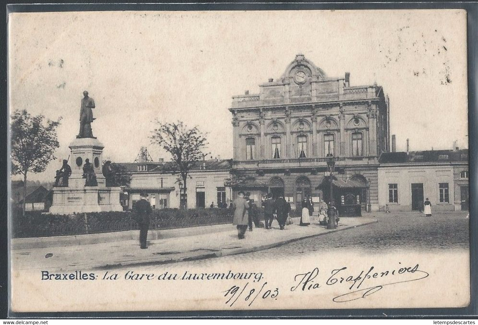 CPA BELGIQUE - Bruxelles, La Gare Du Luxembourg - Trasporto Pubblico Stradale