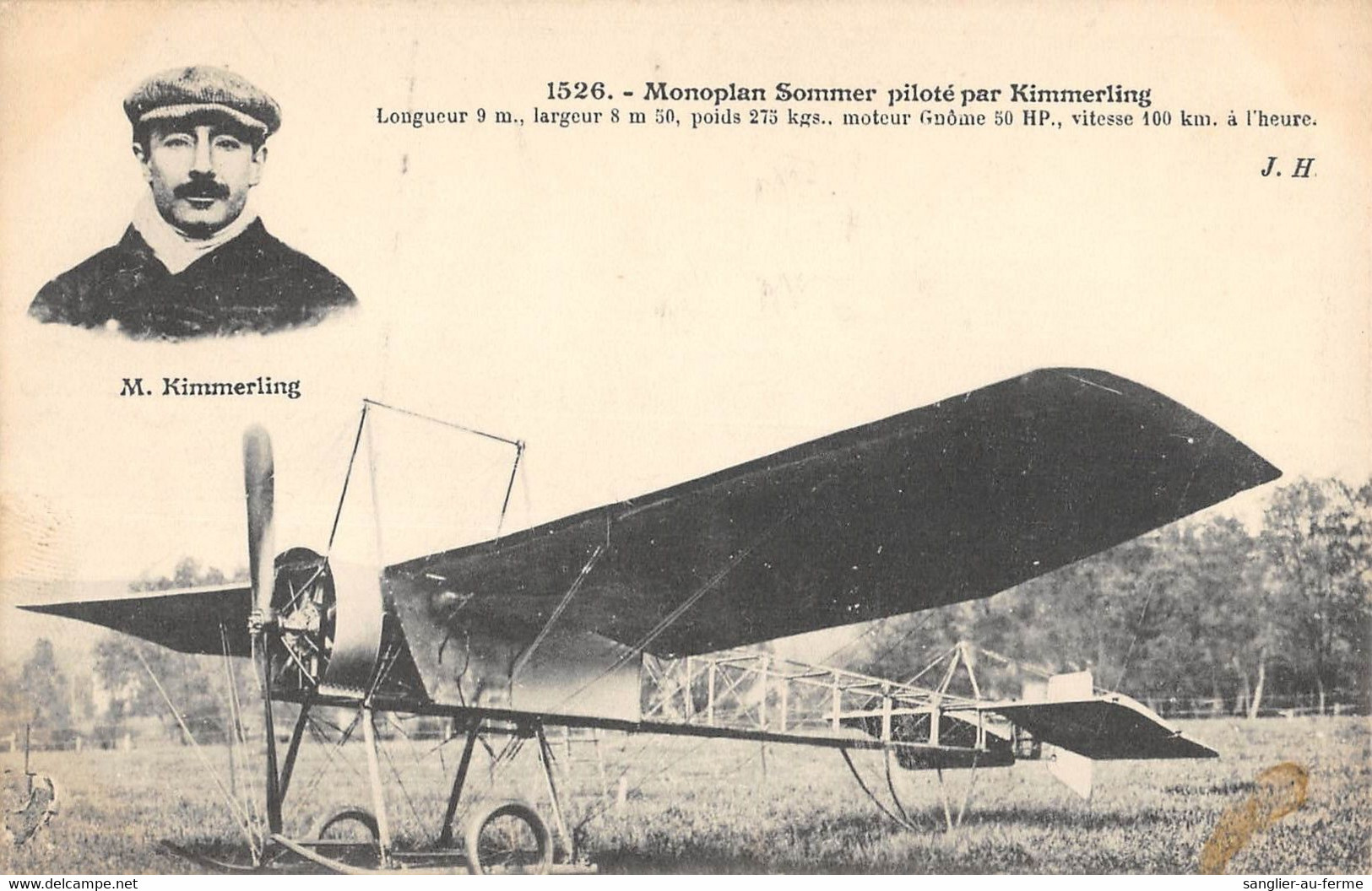 CPA AVIATION MONOPLAN SOMMER PILOTE PAR KIMMERLING - ....-1914: Précurseurs
