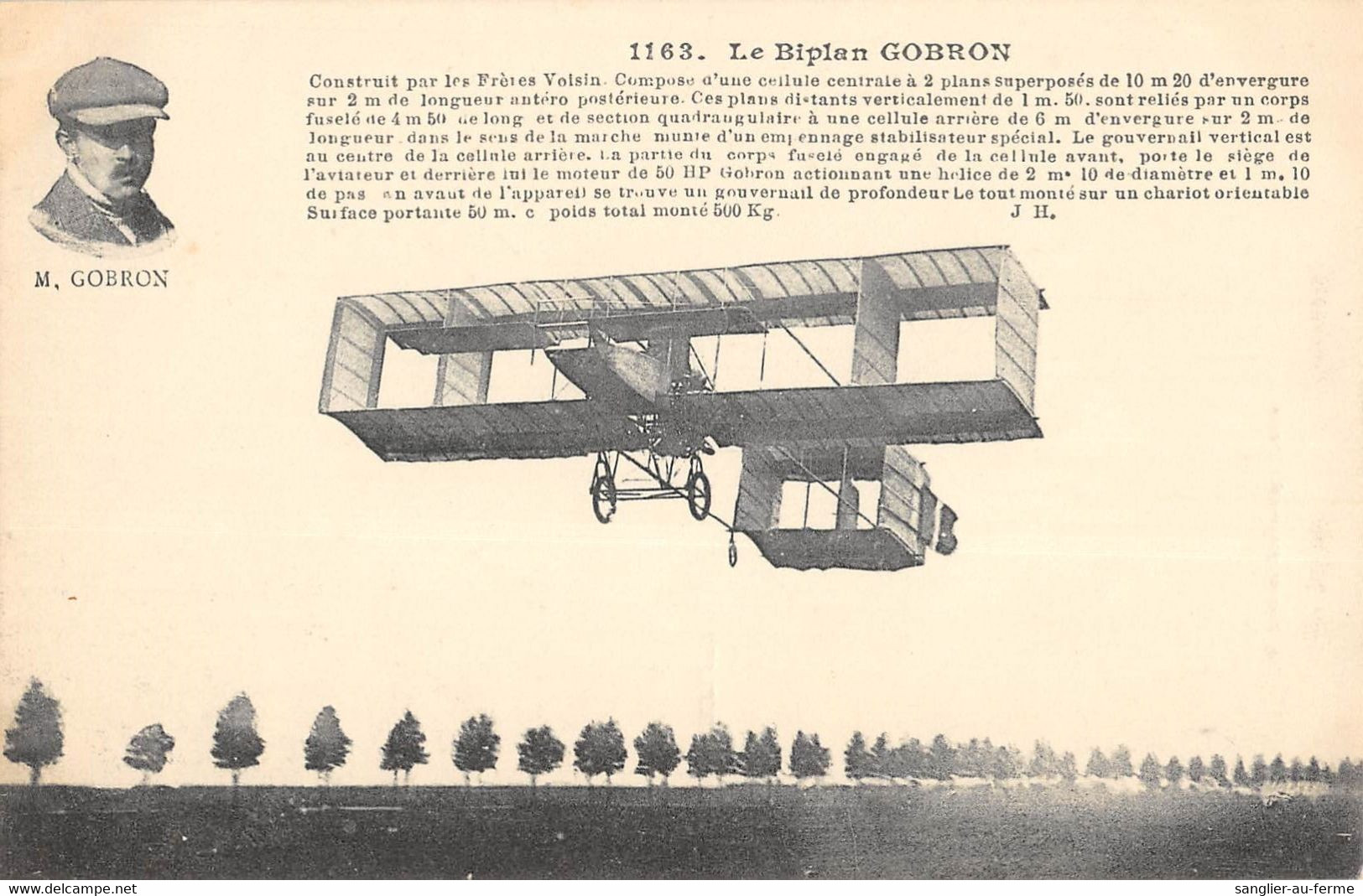 CPA AVIATION LE BIPLAN GOBRON - ....-1914: Précurseurs